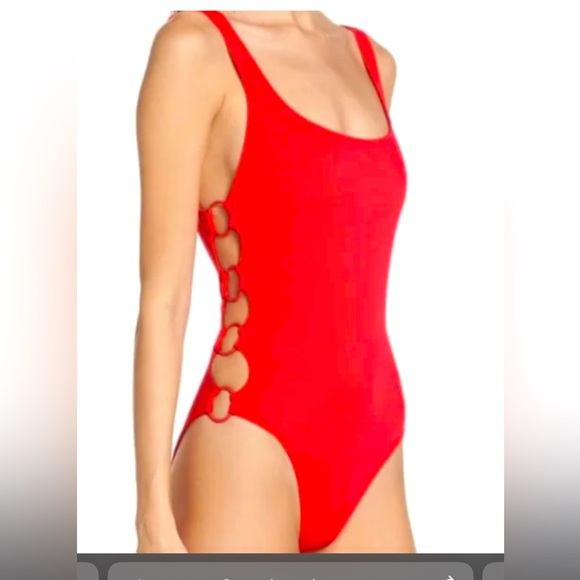 SOLID & STRIPED Other - ☀️ Solid & Striped Jennifer O Ring Open Side One Piece Swimsuit RED scoop back M